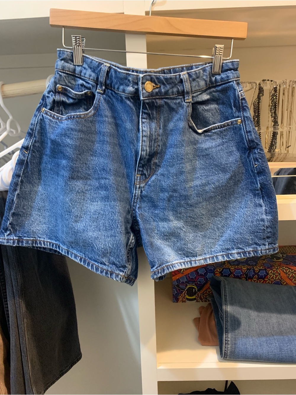 Zara high waisted mom fit shorts
